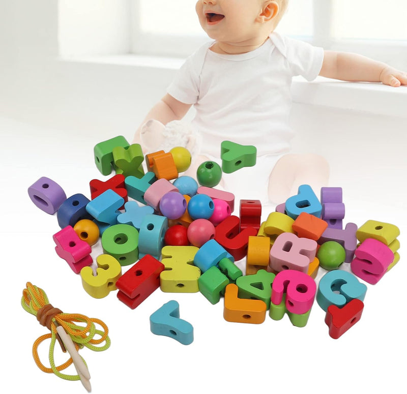 Wooden Alphabet Lacing Toy