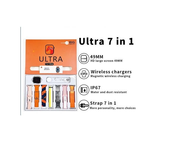 7 in 1 Ultra Smart Watch on a wrist