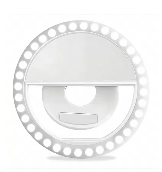Clip-On Selfie Ring Light attached to a smartphone