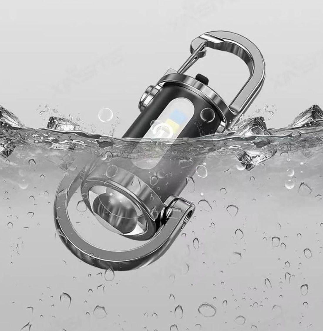 Mini Multifunction Keychain Flashlight attached to a keyring