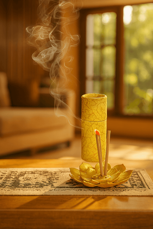 Mini Oud Incense Burner with golden finish