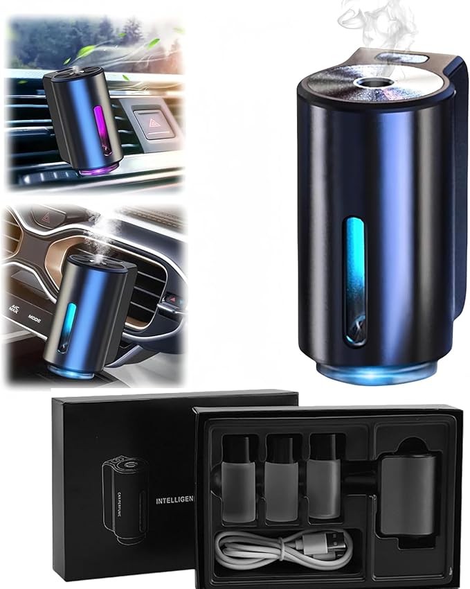 TANMASHI Smart Car Aroma Diffuser mounted on a car air vent