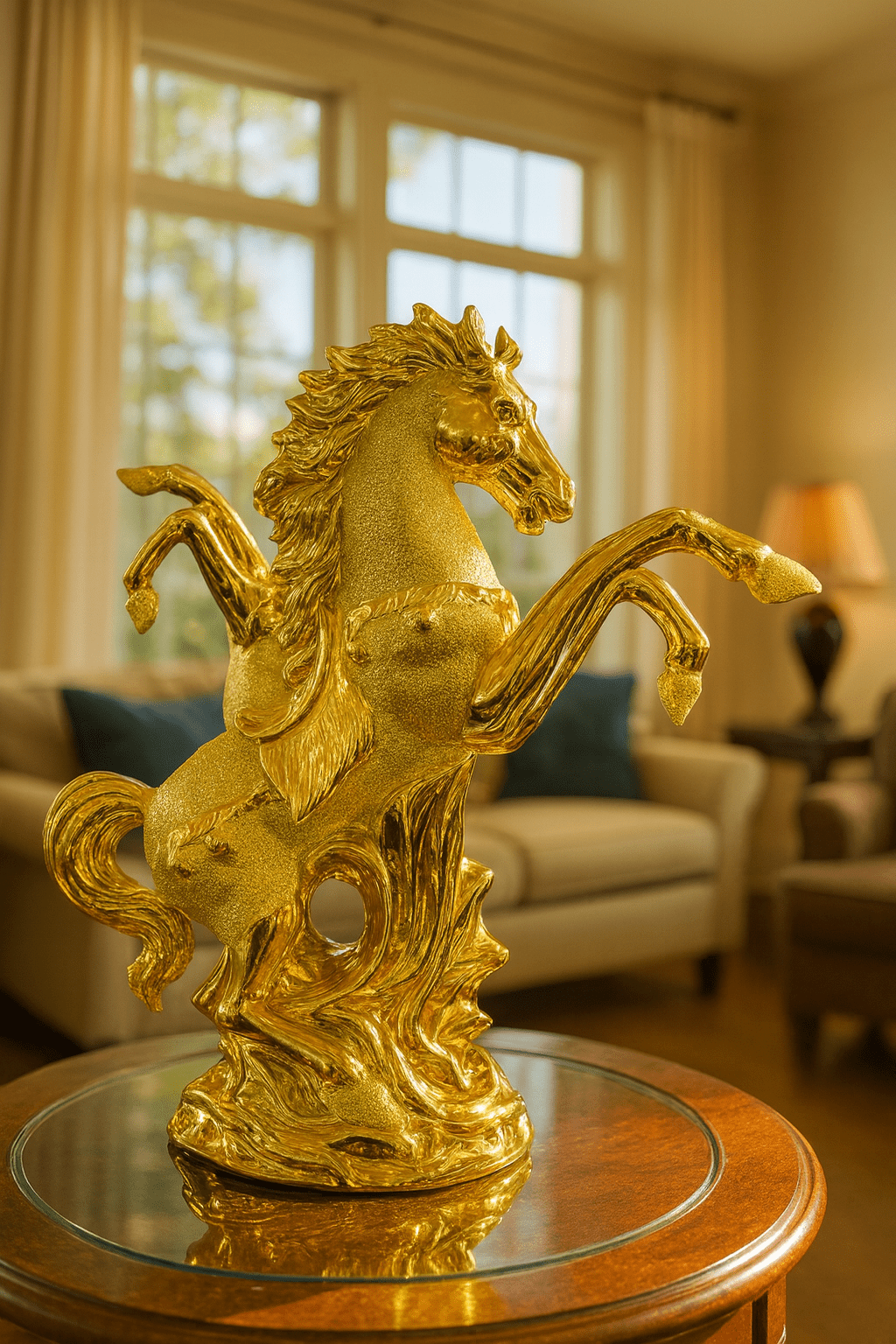 Twin Horses Sculpture