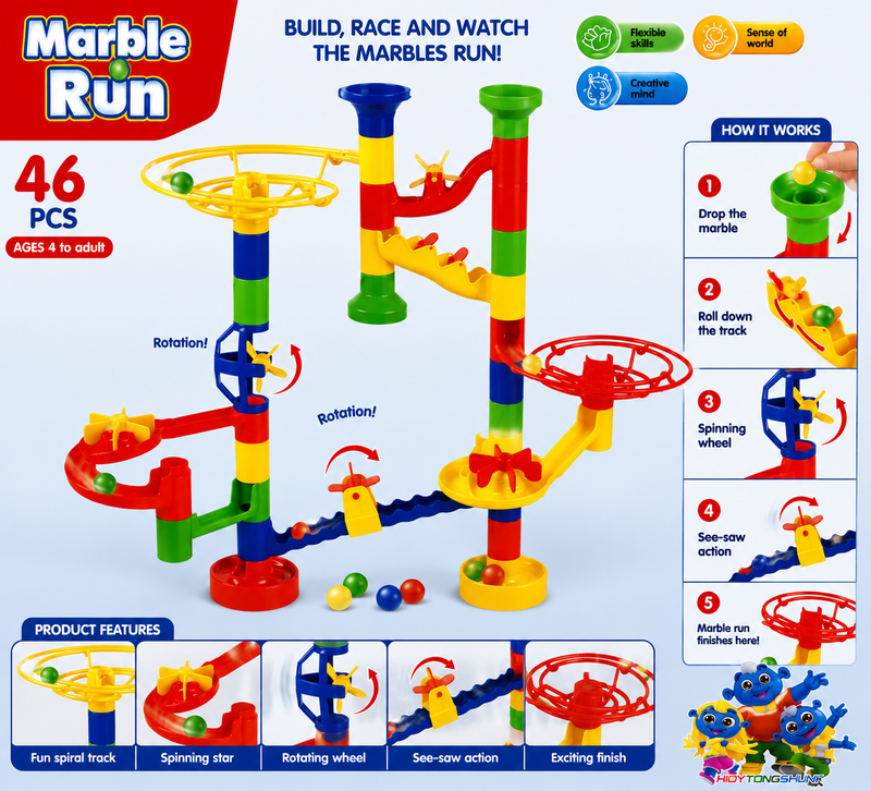 46-Piece Marble Run Set ©