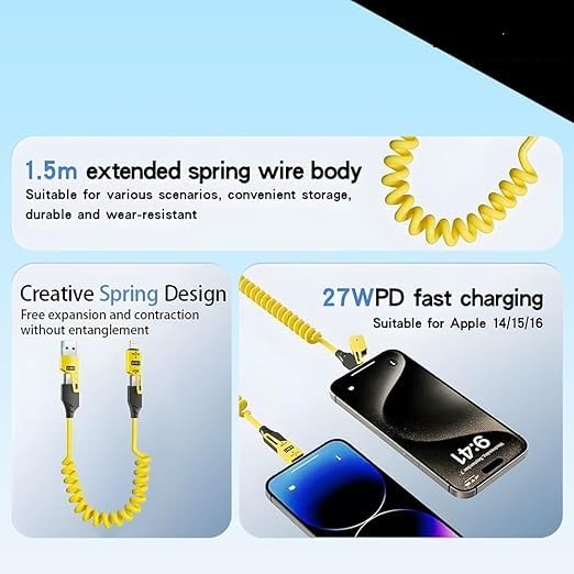 Coiled 4-in-1 Charging Cable