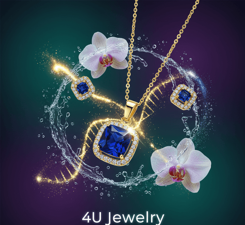 Blue Square Cubic Zirconia Set