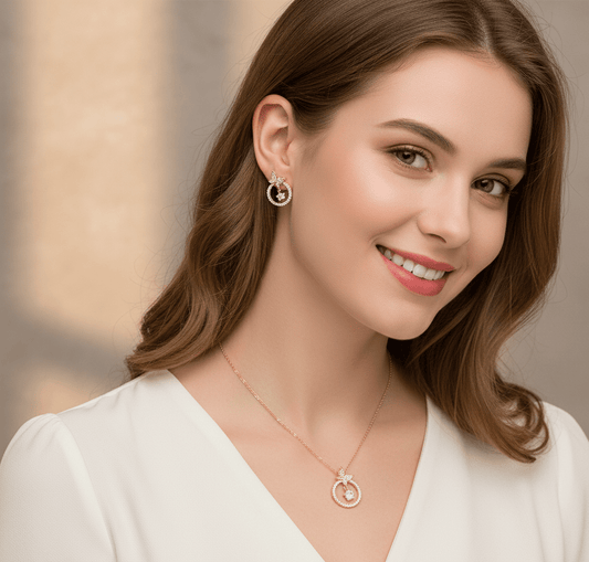 Butterfly Halo Crystal Jewelry Set