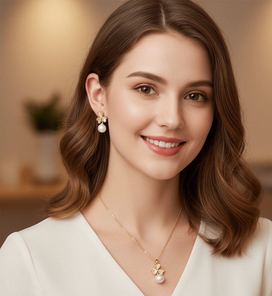 Butterfly Pearl Charm Jewelry Set