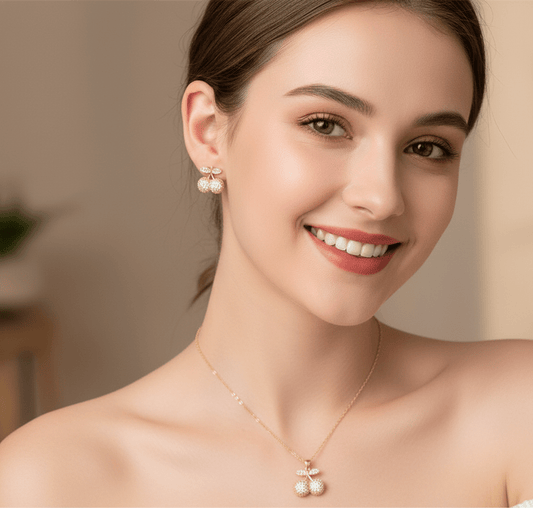 Cherry Sparkle Crystal Jewelry Set