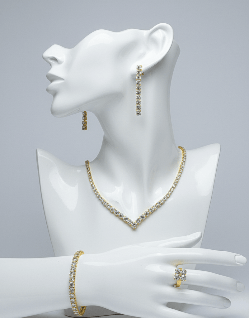 Classic V-Cut Crystal Jewelry Set