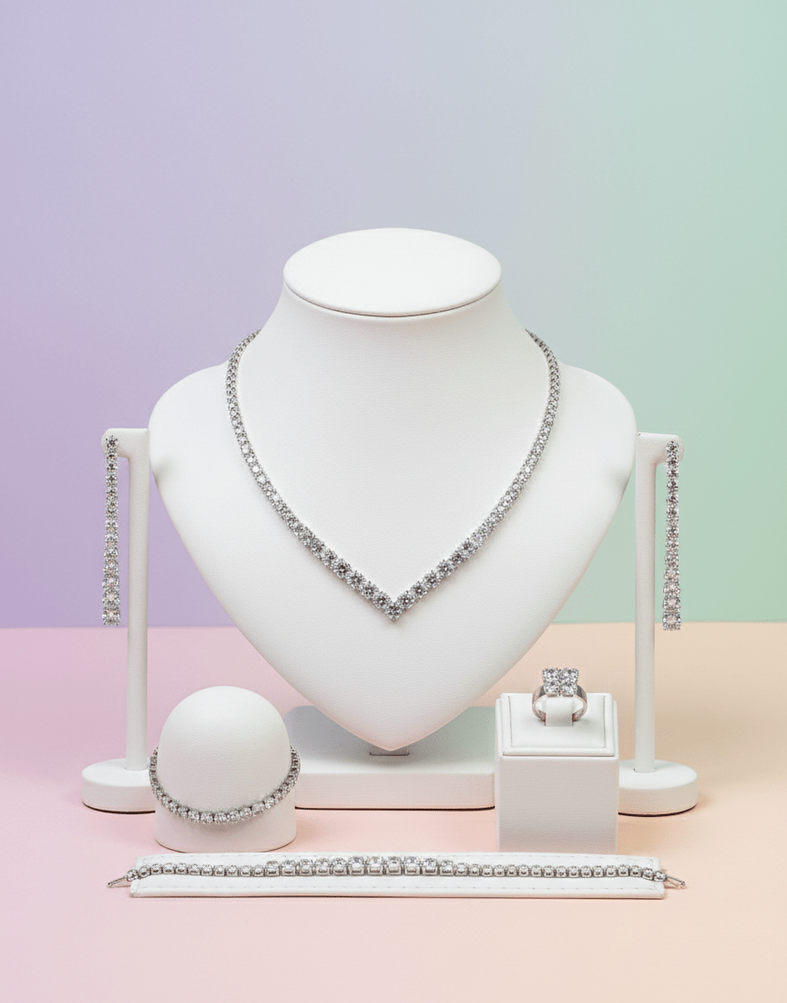 Classic V-Cut Crystal Jewelry Set