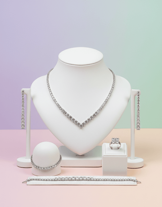 Classic V-Cut Crystal Jewelry Set
