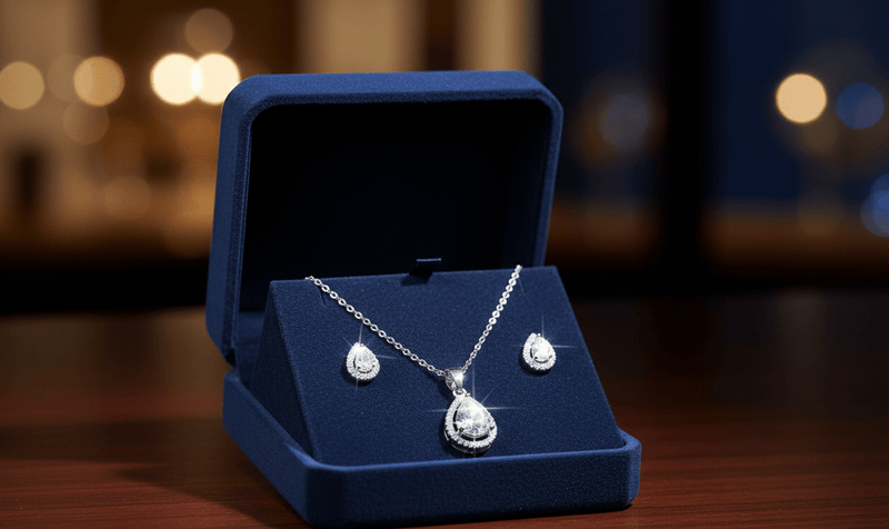 Clear Teardrop Cubic Zirconia Set