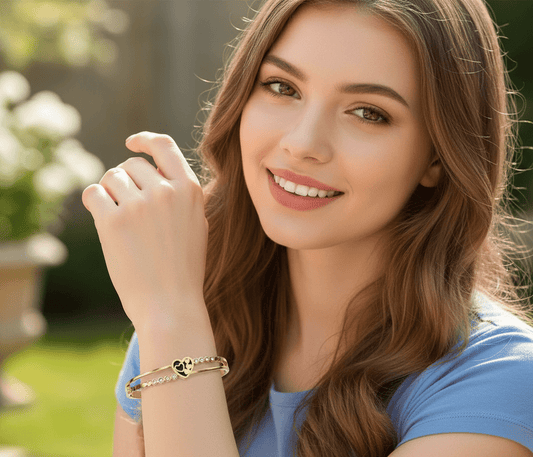 Crystal Heart Dual-Band Bangle