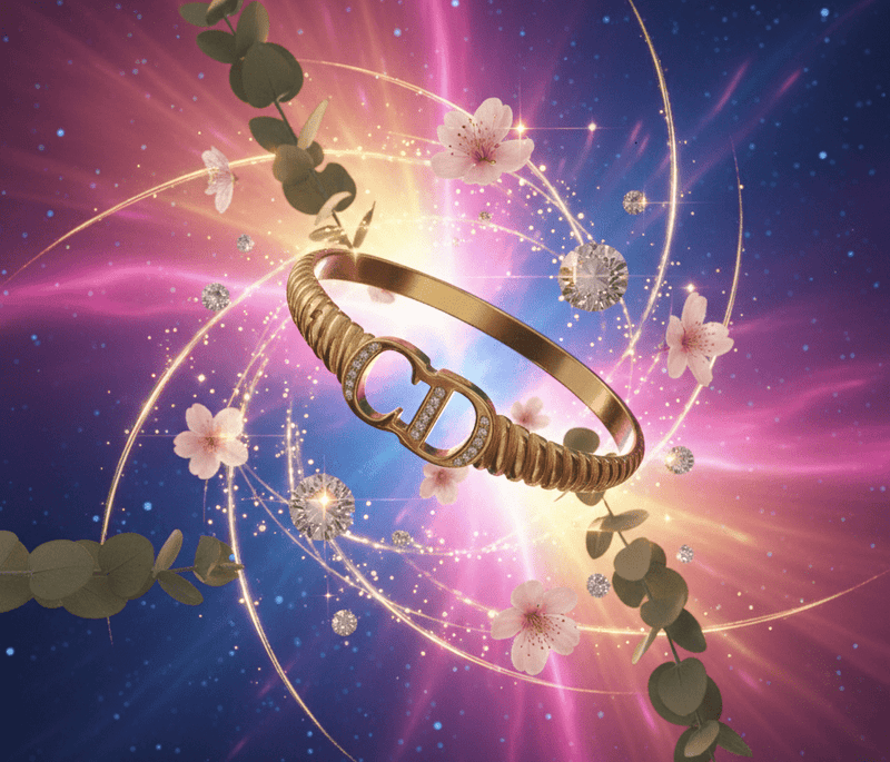 Crystal Initial Hinged Bangle