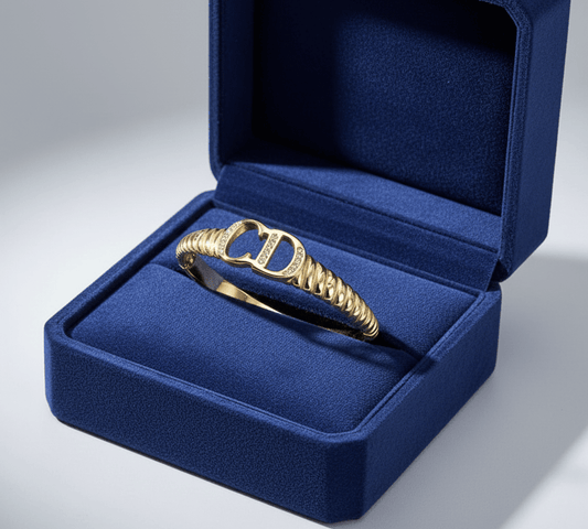 Crystal Initial Hinged Bangle