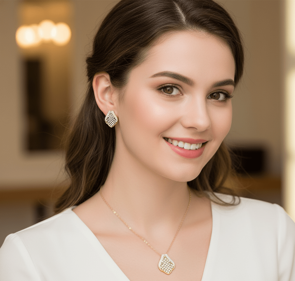 Crystal Leaf Drop Jewelry Set