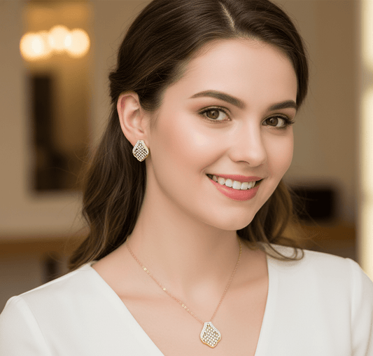 Crystal Leaf Drop Jewelry Set