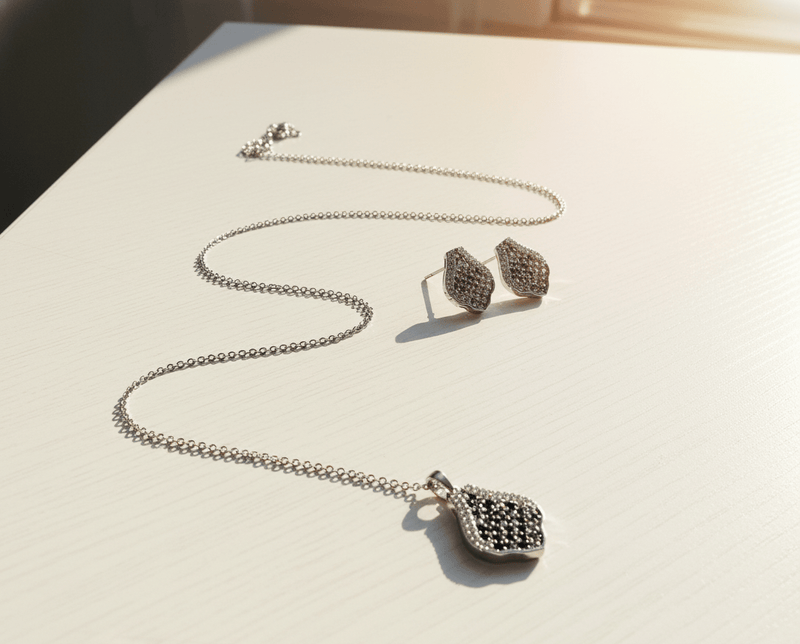 Crystal Leaf Drop Jewelry Set