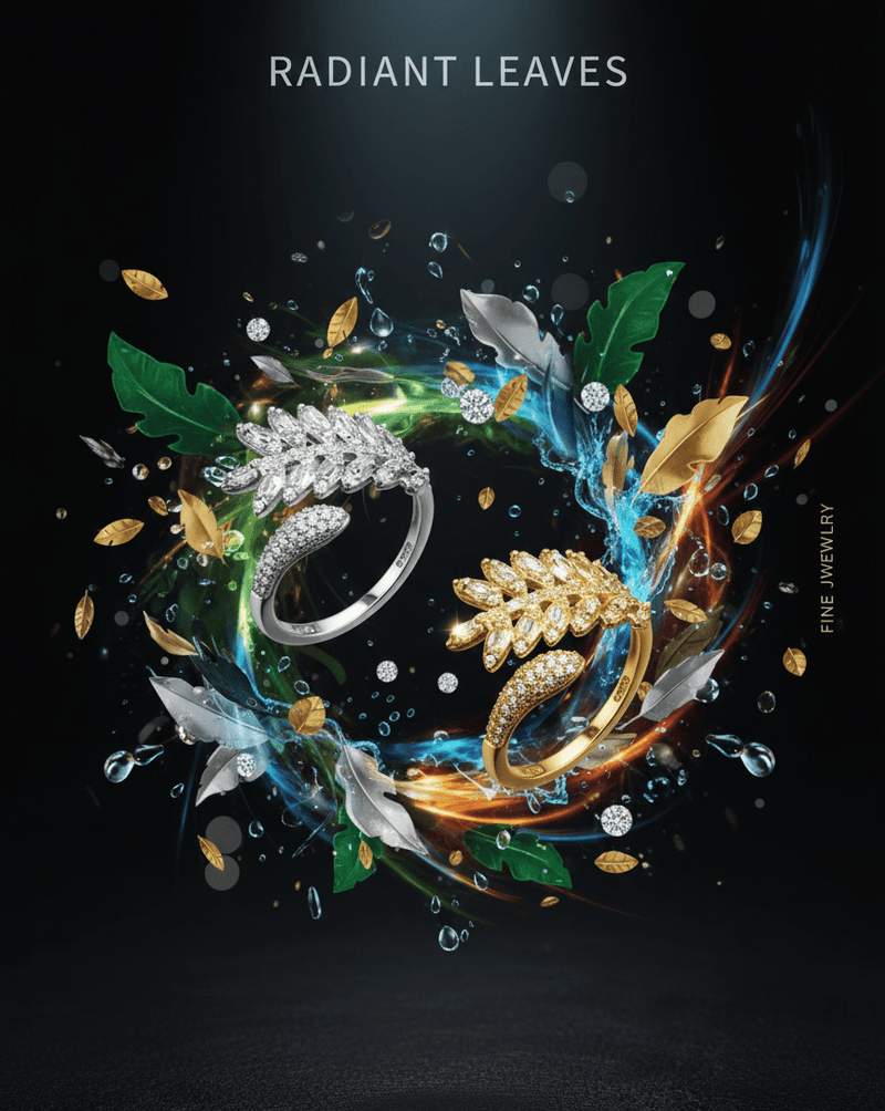 Crystal Leaf Ring