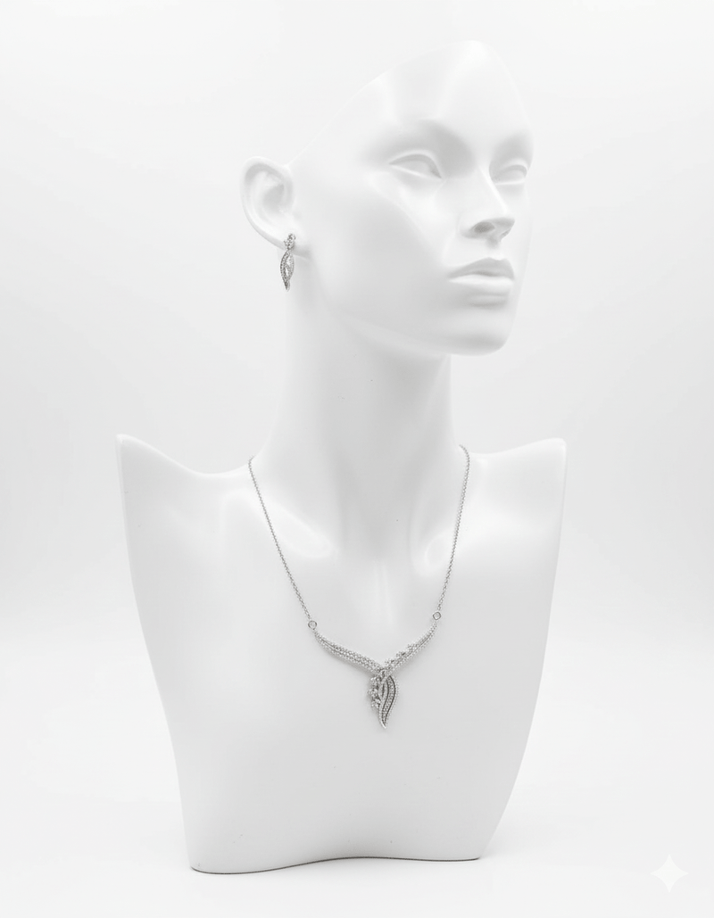 Curved Leaf Jewelry Set