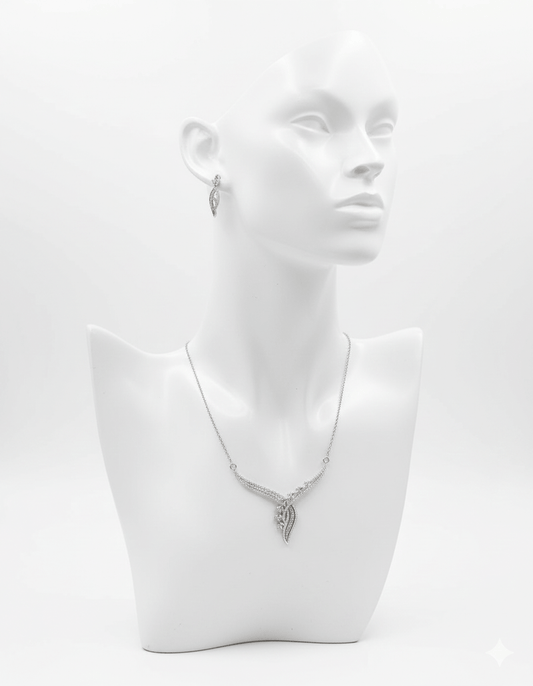 Curved Leaf Jewelry Set