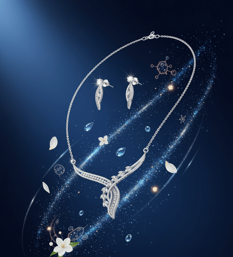 Curved Leaf Jewelry Set