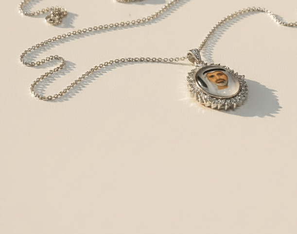 Elegant Oval Custom Photo Pendant
