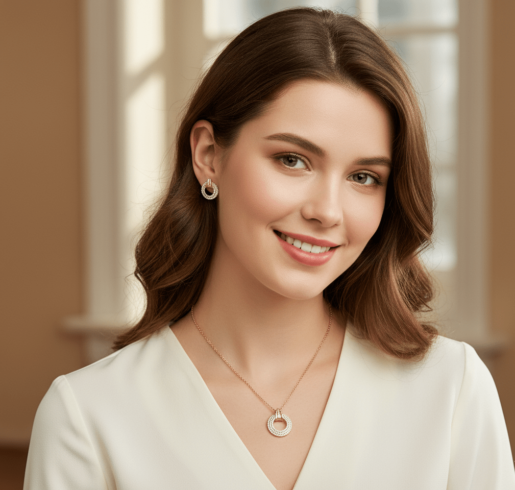 Elegant Round Crystal Jewelry Set
