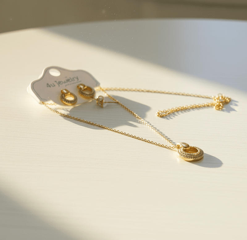 Elegant Round Crystal Jewelry Set
