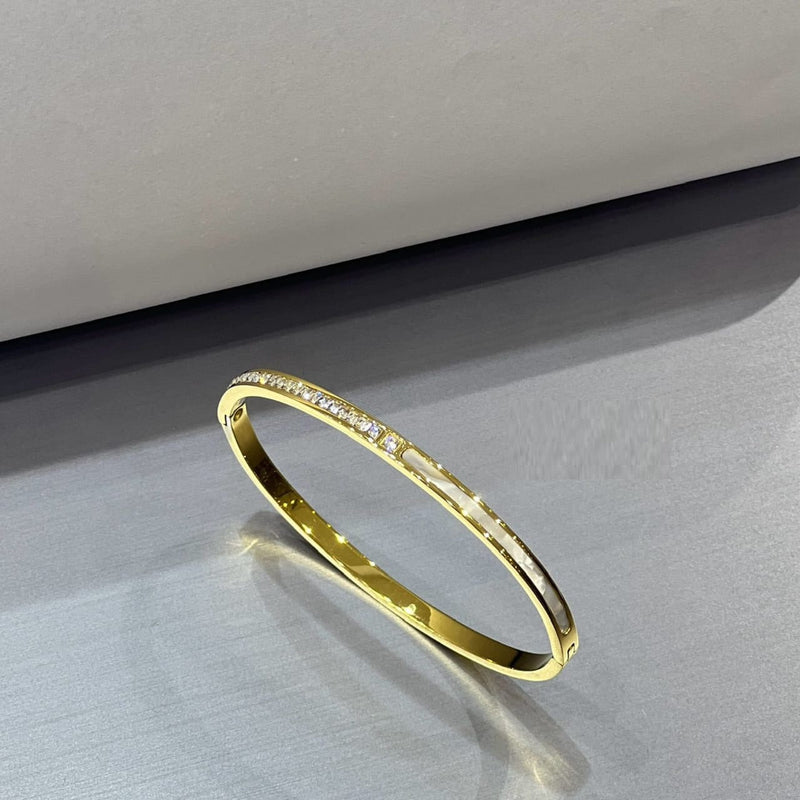 Elegant Slim Crystal-Line Bangle
