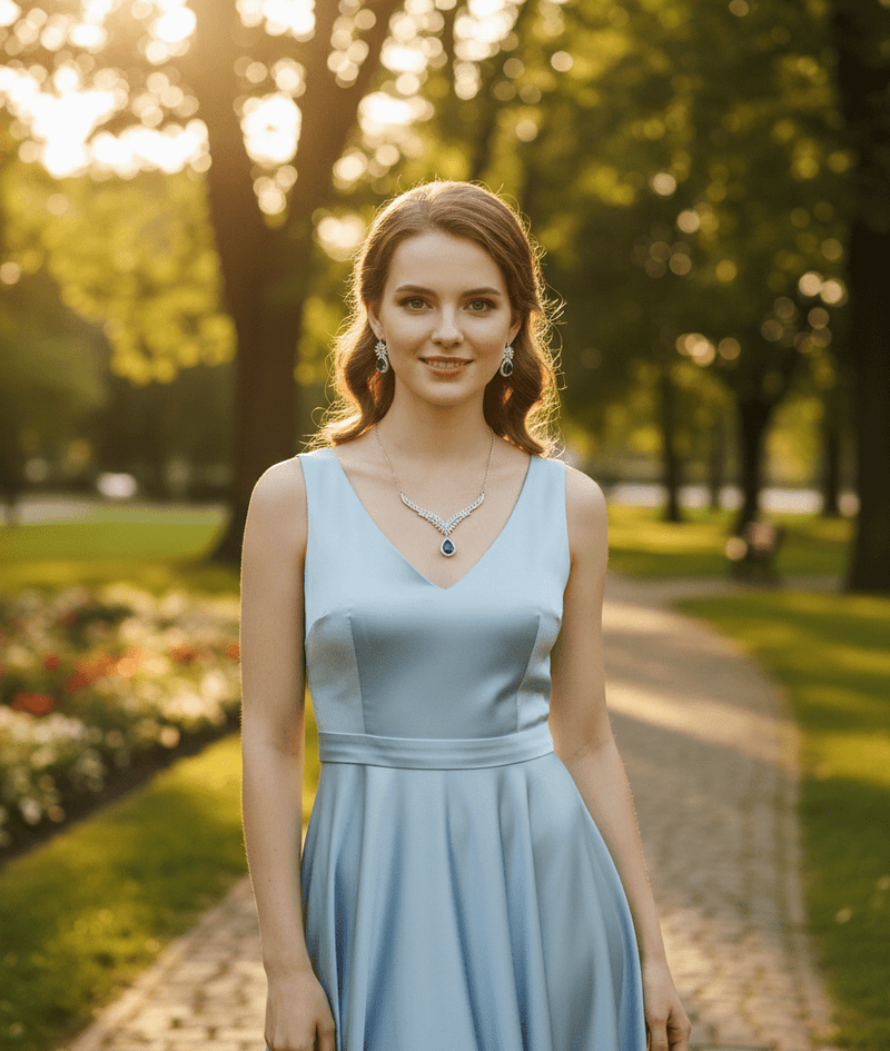 Elegant Teardrop Necklace & Earrings