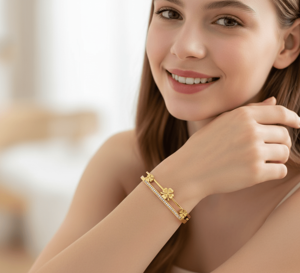 Floral Double-Layer Bangle