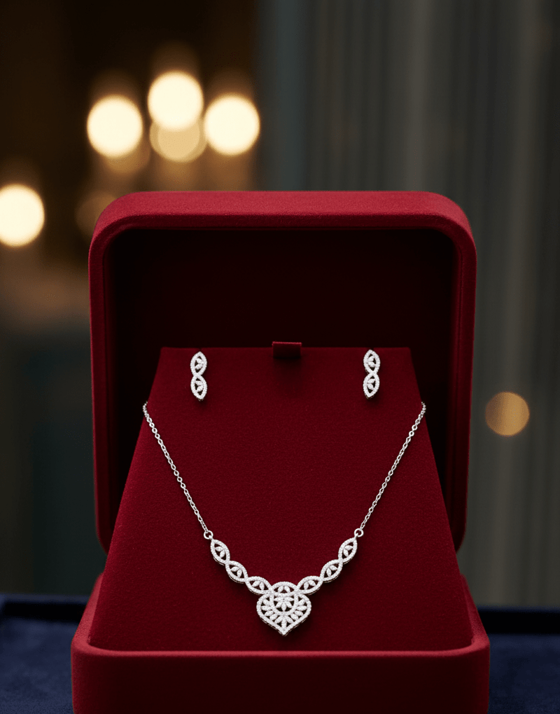 Heart Pendant Jewelry Set