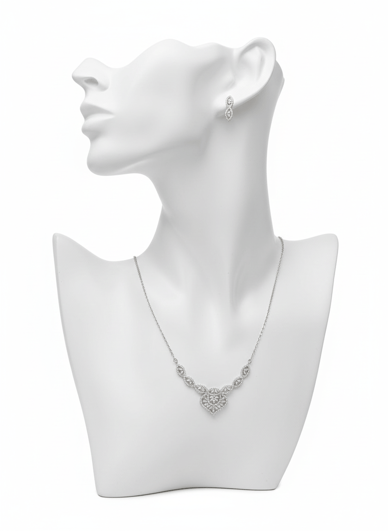 Heart Pendant Jewelry Set