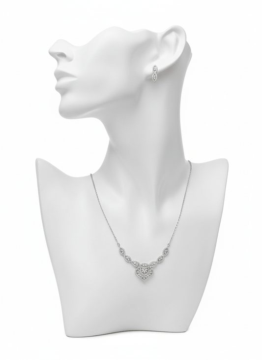 Heart Pendant Jewelry Set