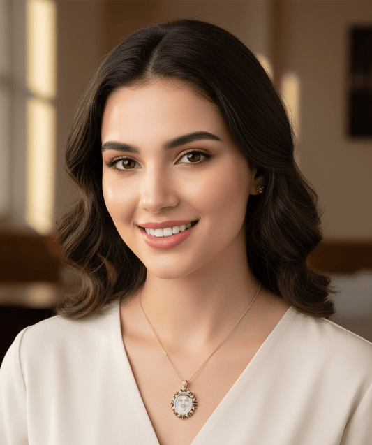 Heritage Oval Custom Photo Necklace