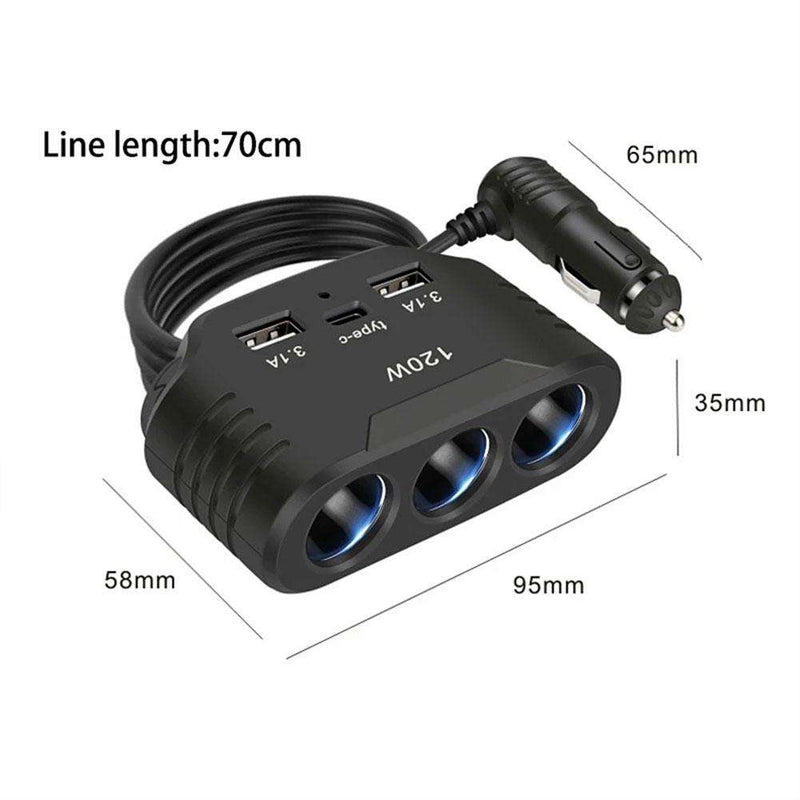 120W Car Charger Splitter