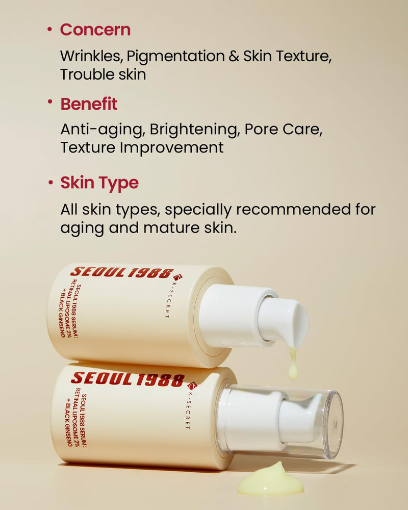 K-SECRET - SEOUL 1988 Serum: Retinal Liposome 2% + Black Ginseng