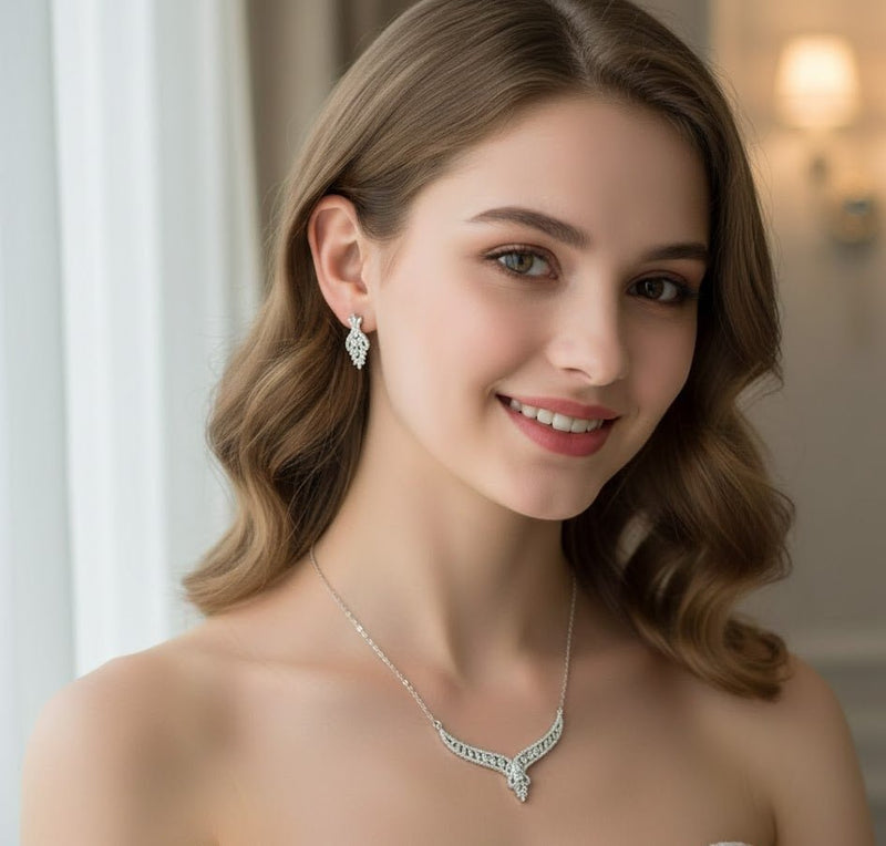 Luna Grace Silver Necklace Set