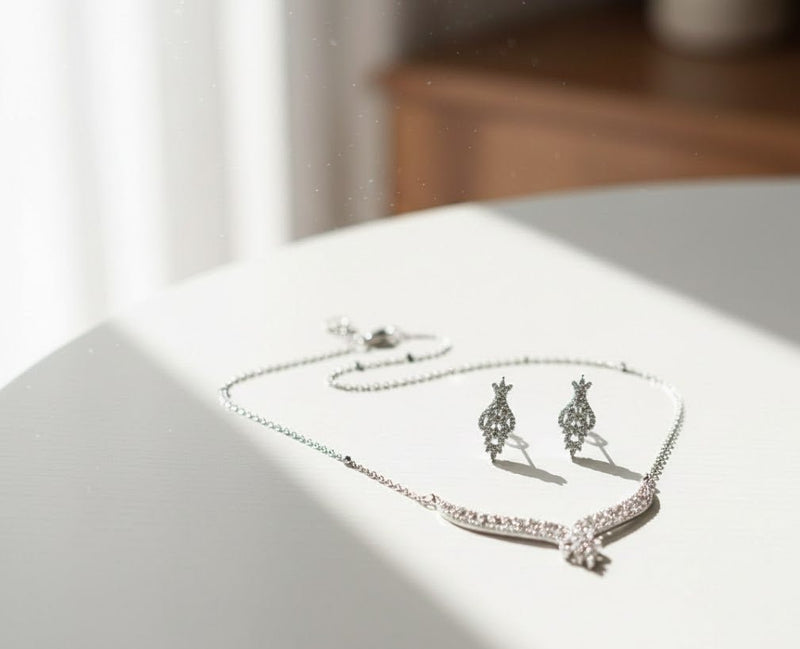 Luna Grace Silver Necklace Set