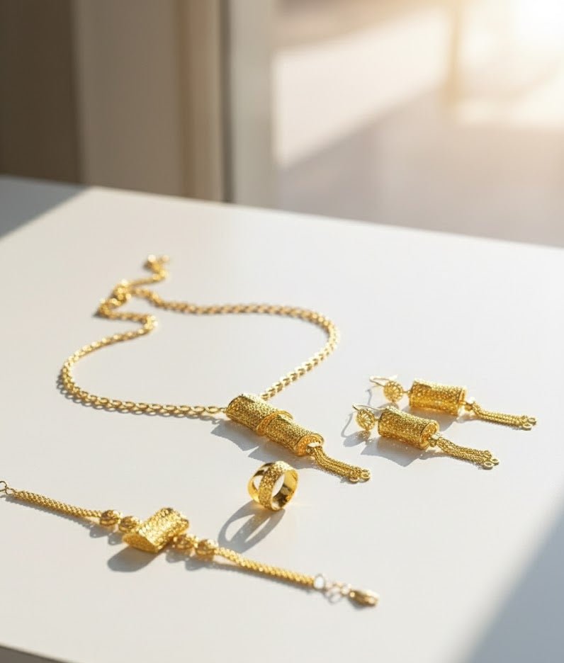 Luxe Regal Tassel Gold Jewelry Set
