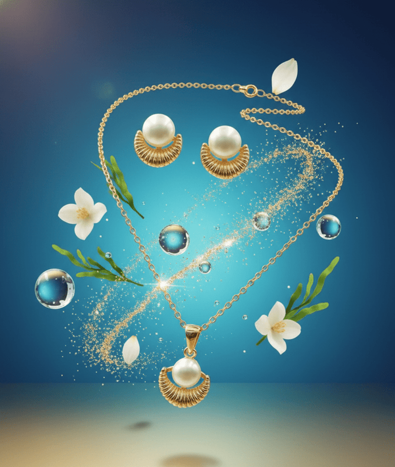 Pearl Arc Pendant Set