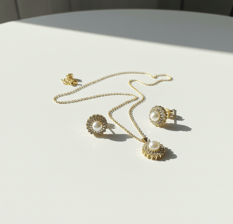 Royal Pearl Crown Jewelry Set