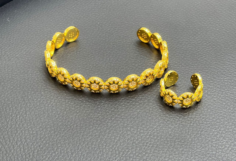 Sparkle Sunburst Cuff Bracelet & Ring Set