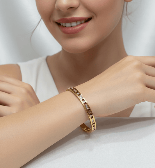 Square Prism Crystal Bangle