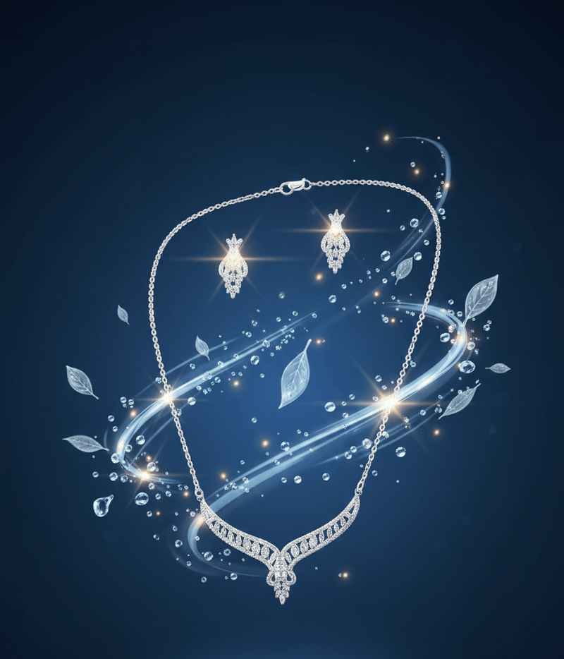 V-Shape Crystal Jewelry Set