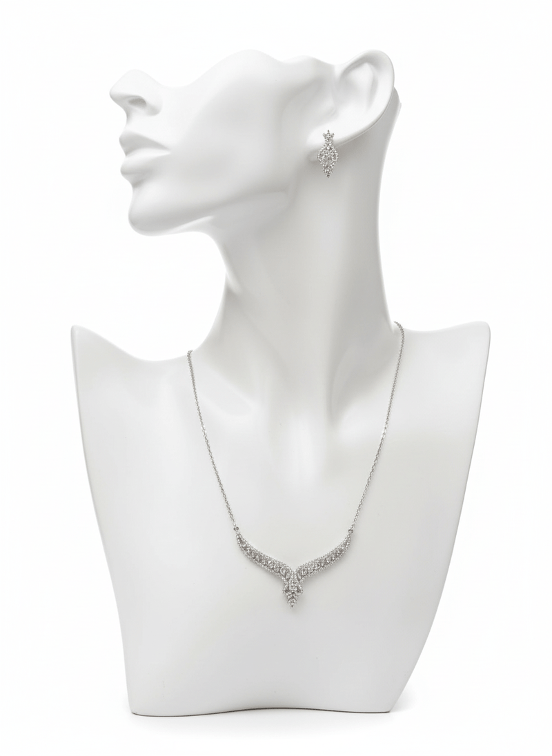 V-Shape Crystal Jewelry Set