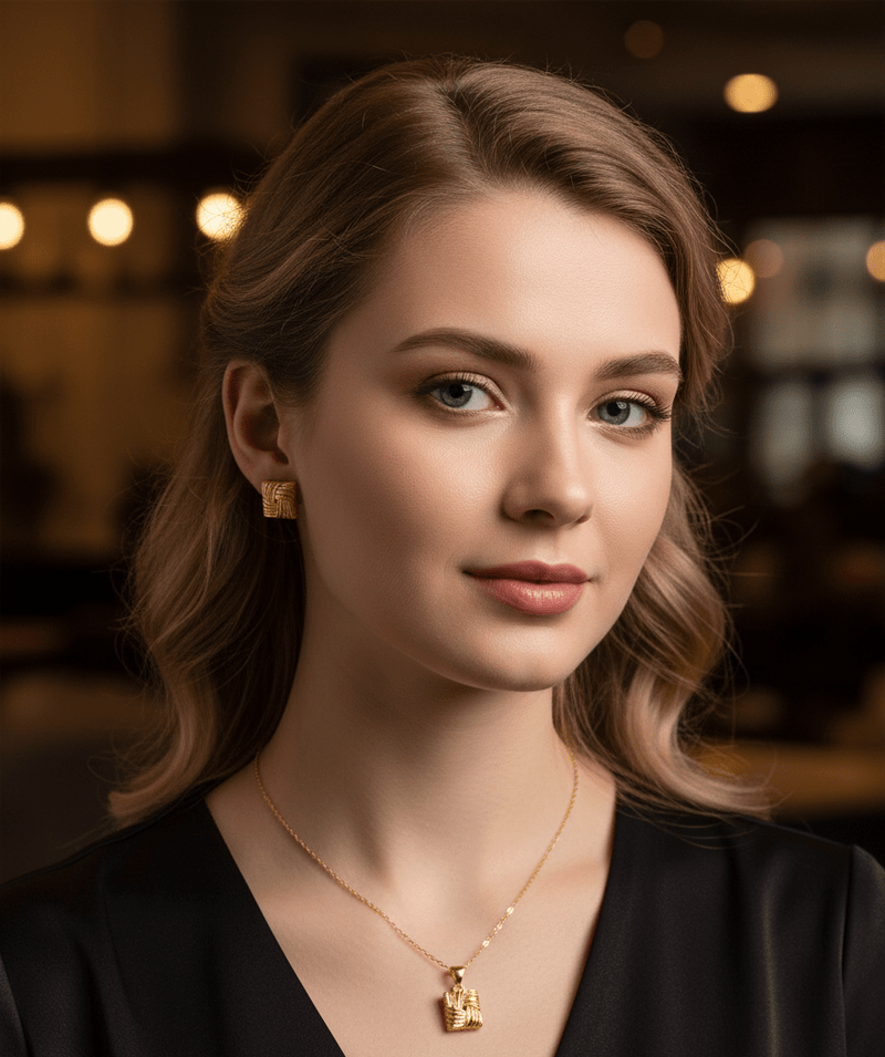 Woven Square Pendant Set